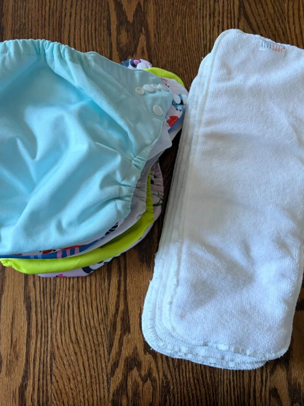 Alvababy Cloth Diaper Set Lot 6 Diaper‎ Covers 6 Cloth Inserts Colorful Baby